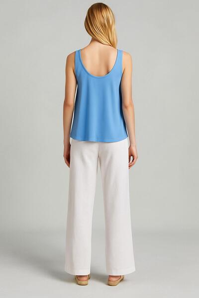 COTENCONCEPT 2 Pieces A-Line Comfortable Fit Basic Thick Strap Undershirt T-Shirt