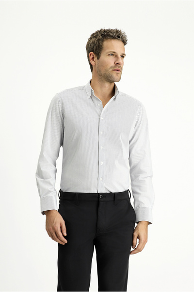Kiğılı Μακρυμάνικο Slim Fit Slim Fit Κλασικό ριγέ βαμβακερό πουκάμισο