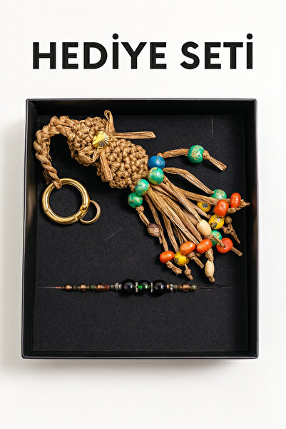 She Sells Hand Knitted Paper String Bag Ornament – Gold Plated Heart, Colorfu...