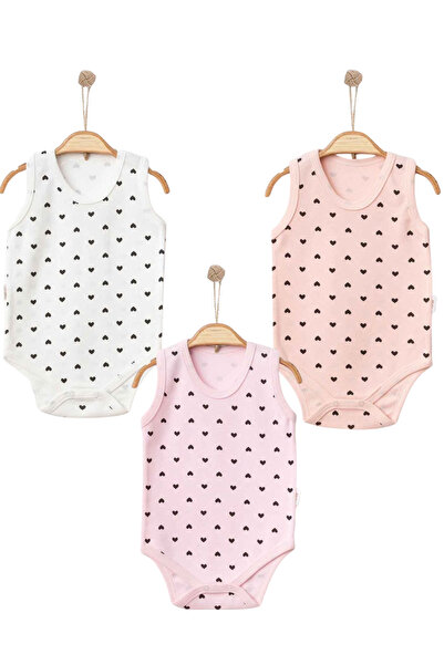 Nayinom %100 Pamuklu Kız Bebek & Kız Çocuk 3'lü Çıtçıtlı Badi