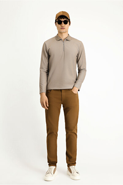 Kiğılı Світшот з коміром-поло, прямим кроєм та блискавкою з бавовни