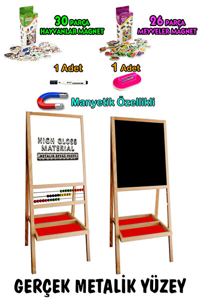 bgm oyuncak Pinktoys Üç Sıra Ahşap Boncuklu Gerçek Metal Yüzey Çocuk Yazı Tah...