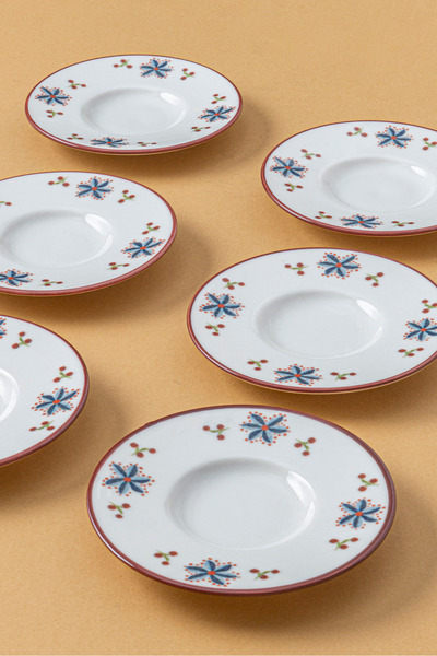 RUBİ PORSELEN Porcelain Patterned Tea Plate Set of 6