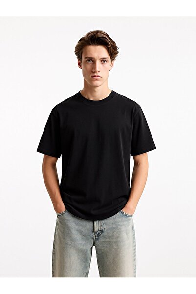 Ltb Тениска с къс ръкав и нулева яка, стандартна черна