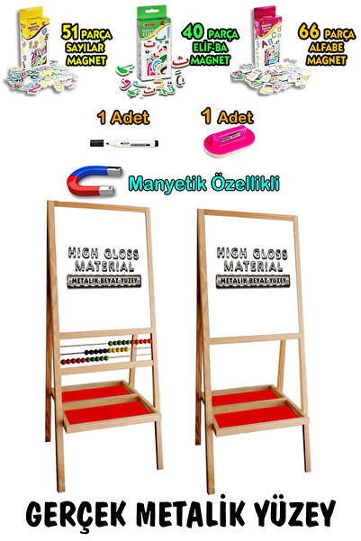 bgm oyuncak Pinktoys Double Sided White Real Metal Surface Children's Writing Board