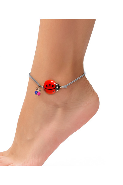 PAMUK DÜNYAM HOME Authentic Sequin Multi Macrame Anklet with Stone Detail
