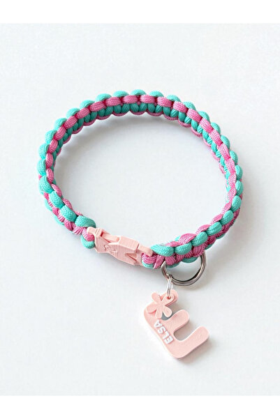 Petözel Köpek Kolyesi (Pembe-Turkuaz)