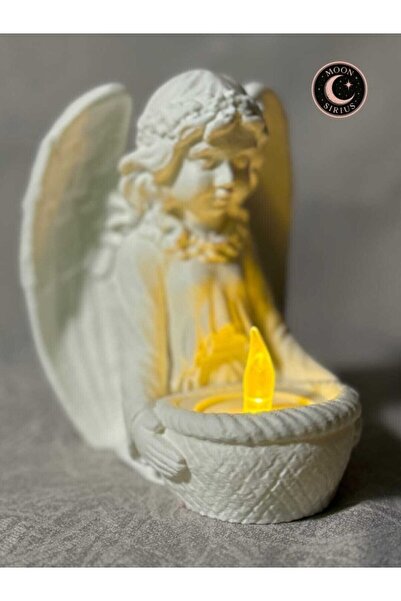 MOON SİRİUS Küçük Melek Figürlü Dekoratif LED Mumluk – Beyaz