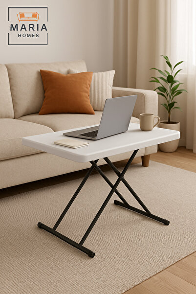 MARIA HOMES Portable Folding Table – Durable Plastic Lightweight Design for Indoor, Outdoor & Picnic 76×74×50 cm