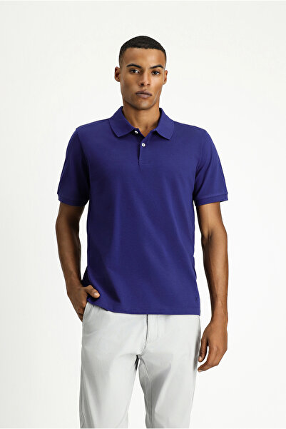 Kiğılı Polo Yaka Regular Fit Nakışlı Pamuk Tişört