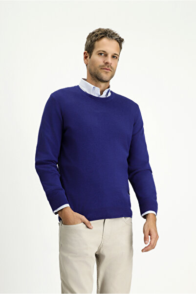 Kiğılı Pulover din tricot din bumbac și cașmir, cu decolteu rotund