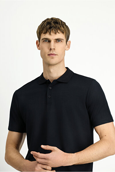 Kiğılı Polo Yaka Regular Fit Nakışlı Pamuklu Tişört
