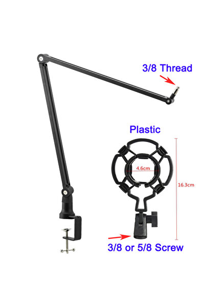 Choice الخيار 2 حامل ميكروفون معدني قابل للتعديل لبث الألعاب ميكروفون مكثف US...