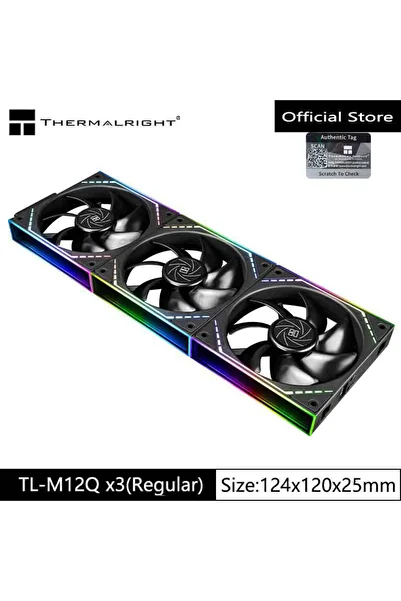 Choice مروحة تبريد علبة الكمبيوتر Thermalright TL-M12Q x3، توصيل لاسلكي/ A-RGB Other TL-M12Q Regular x3 Thermalright TL-M12Q x3
