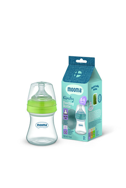 MOOMA Kindy Antikolik Pp Biberon 150 ml 0-6 Ay (YAVAŞ AKIŞ) - Kelly Green
