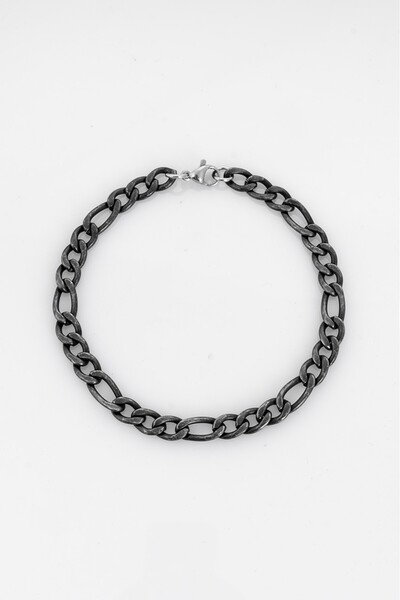 UKHWD SUPPLY 6mm Steel Black Vintage Design Steel Men's Bracelet