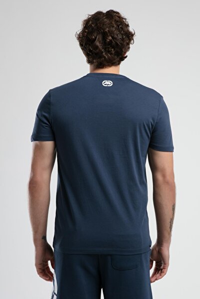 ECKO UNLTD Marc Navy Blue Crew Neck Printed Standard Fit Men's Tshirt