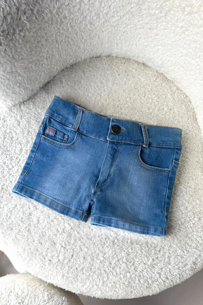 Overdo Kız Çocuk Mavi Likralı Kot Şort