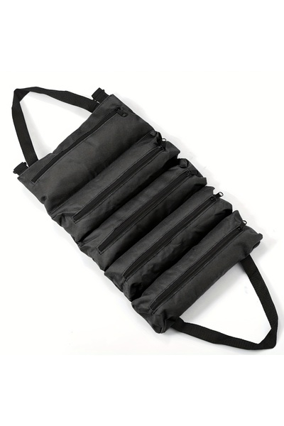 Choice black Heavy-Duty Roll-Up Tool Bag - Oxford Fabric Multi-Tool Organizer All-in-One Garage Storage for