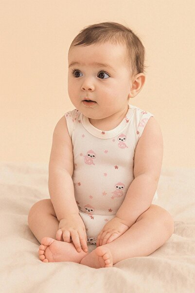 Boumini Cotton Baby Snapback Undershirt Body Pink Poor Envelope Collar 0-36 M...