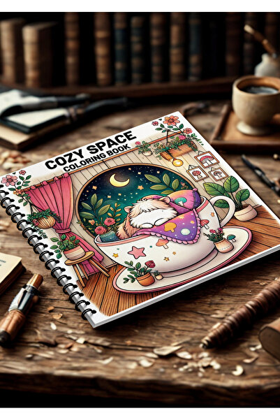 Pink Swan Craft Cozy Spaces Bold And Easy – 20x20 cm Büyük Boyama Kitabı, Çoc...