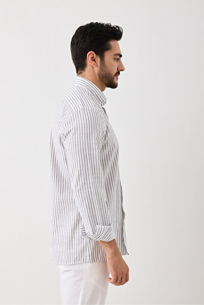 Oksford Сорочка з ґудзиками на комірі, бавовняна, легко прасується, у смужку