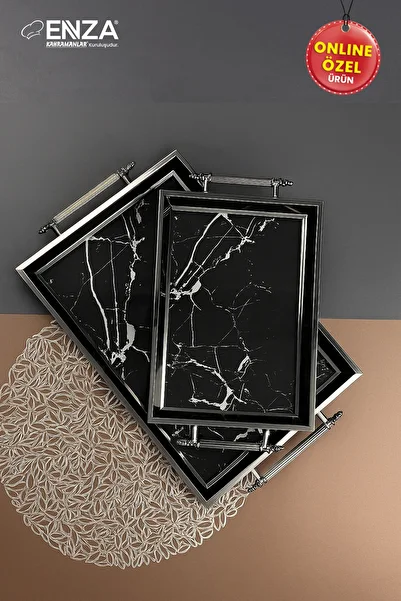 Enza Marble Double Tea Coffee Breakfast and Presentation Tray