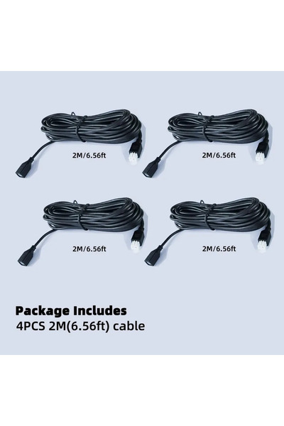 Choice 2 متر (4 قطع) 4 قطع 2 دبوس مستشعرات ركن السيارة باركترونيك كابل تمديد سلك لوقوف السيارات العكسي