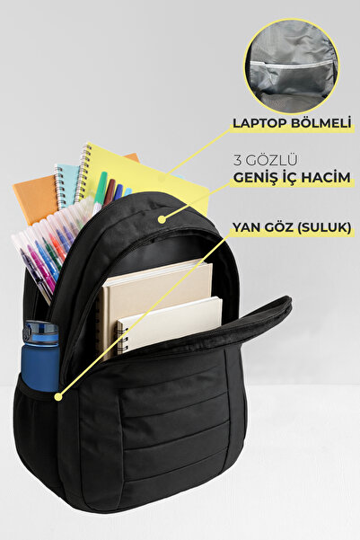 SmartFox Unisex Okul Sırt Çantası Captivex Laptop Bölmeli Ergonomik, Çok Gözl...