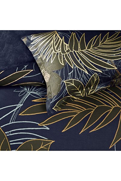 Taç Marielle Saten Двоспальний комплект постільної білизни синього кольору