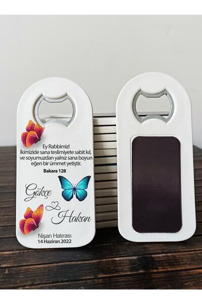 DeryalarDijital 10 Adet Magnet Baskı Nikah Magneti Düğün Magneti Söz Magneti Nişan Magneti Açacaklı Hatırası