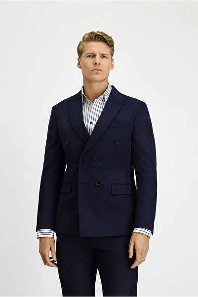 Kiğılı Slim Fit Dar Kesim Kruvaze Takım Elbise
