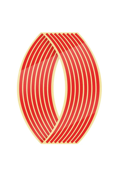 Choice مجموعة واحدة من شرائط تزيين السيارة الحمراء العاكسة لعجلات الدراجات النارية والدراجات النارية مقاس 17/18 بوصة