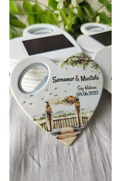 DeryalarDijital 10 Adet Açacaklı Magnet Nişan Söz Kına Düğün Nikah Hatırası M...