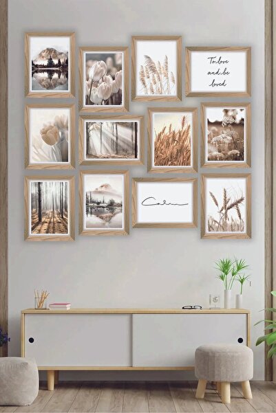 hediyesepetin 12 Parça Çerçeve Görünümlü Mdf Tablo Seti