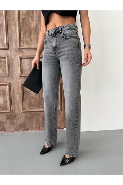XBELLA DENİM Women's Straight High Waist Pipe Leg Jeans