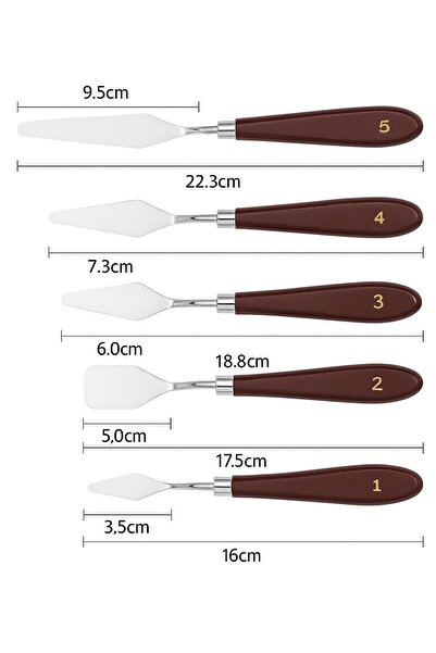 DESUP MODEL 5 Pieces Metal Painting Spatula Palette Knives, Painter Sipatula Spatula Spatula