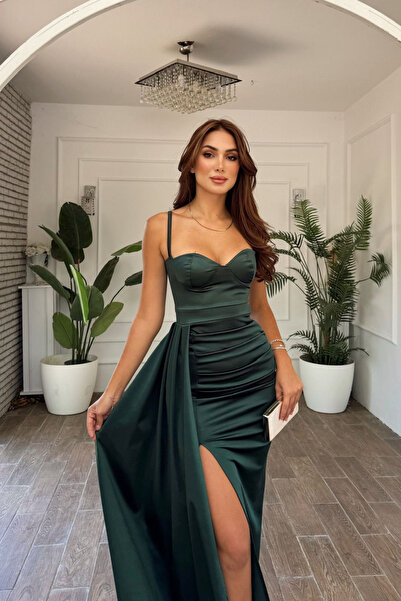 Sindimoda Yırtmaç Detay Kuyruklu Abiye
