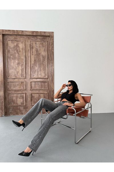 XBELLA DENİM Women's Straight High Waist Pipe Leg Jeans
