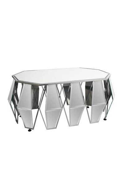 Vitale Geo Aynalı Orta Sehpa Silver 120 cm AK.WLT0464