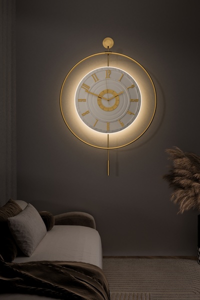 MetaQuartz Aksesuar XXL - Timelles Kristal( 12-24h)- (60X80CM)-(PİLLİ LED) - Modern Metal Duvar Saati