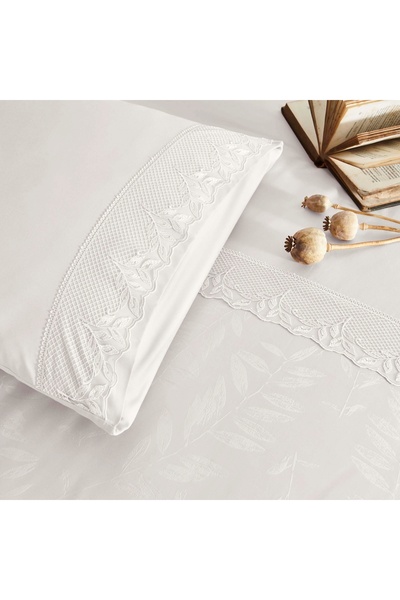 Taç Set cuvertură dublă Clarette Jacquard Ecru