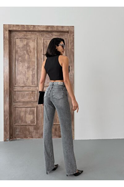 XBELLA DENİM Γυναικείο ίσιο ψηλόμεσο τζιν παντελόνι