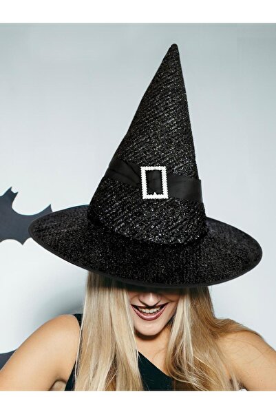 Parti Adresi Cadılar Bayramı Simli Cadı Şapkası Halloween Parti Kostüm Aksesu...