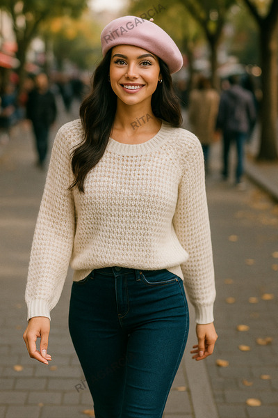 Ritagarcia Γαλλικό τσόχινο ροζ μπερέ ζωγραφικής