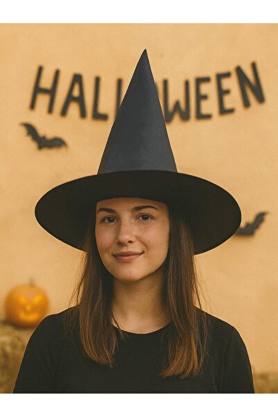 Parti Adresi Cadılar Bayramı Cadı Şapkası Halloween Parti Kostüm Aksesuarı Siyah