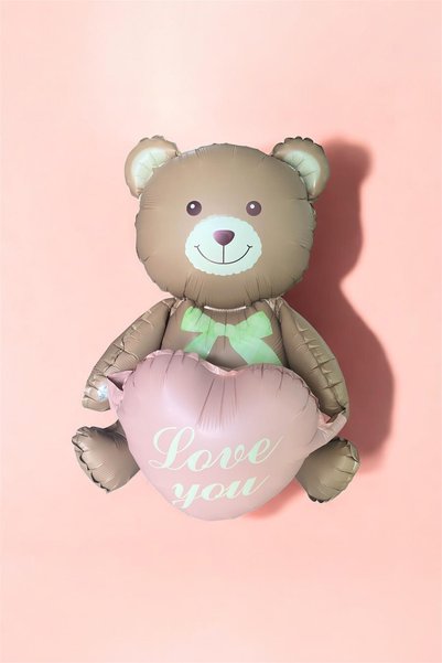 Solemia Pink Plush Teddy Bear Bouquet with Heart Balloon Teddy Bear – Special Gift Set