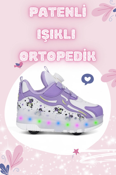 WALKWAY Purple Lighted Skates Orthopedic Girls' Sports Shoes Nils