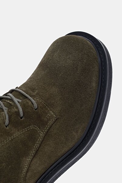 Bestyle Archer Kadın Haki Gerçek Süet Deri Topuklu Postal Bot