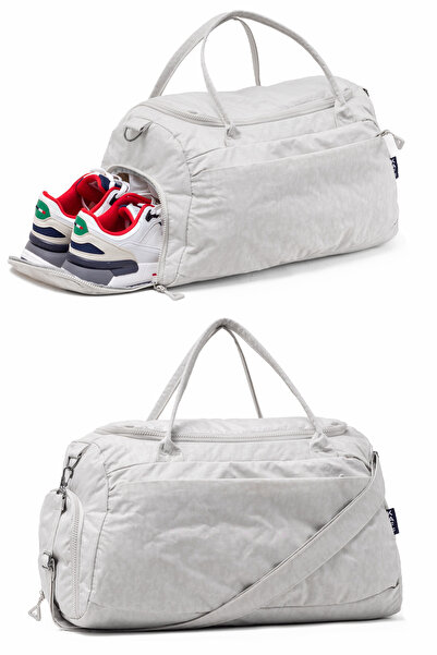 KAFF Μπεζ Crinkle Fabric - 0818 Model Sports Shoes with Waterproof Shoulder Strap